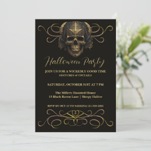 Chilling Skull Halloween Party Invitation