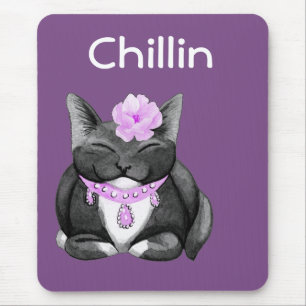 Chilling Tuxedo Cat Mousepad