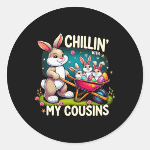 Chilling With My Cousins Happy Easter Day Family M Classic Round Sticker