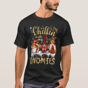 Chilling With My Gnomies Santa Gnome Christmas Lig T-Shirt