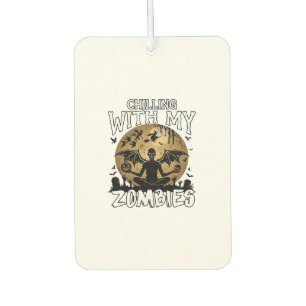 Chilling Zombies Halloween Winged Demon Moon Grave Air Freshener