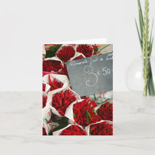 Chillis at Nice Market, France Card (Front)