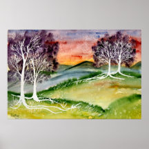 chills 2 surreal landscape watercolor poster print