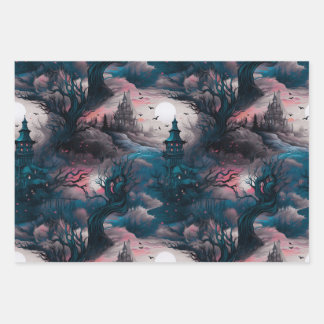 Chills and Thrills Mansion Wrapping Paper Sheet