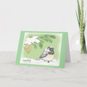 Chilly Chickadee Holiday Card