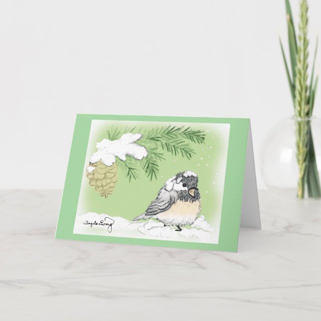 Chilly Chickadee Holiday Card (Front)