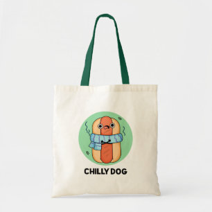 Chilly Dog Cute Chili Hot Dog Pun Tote Bag