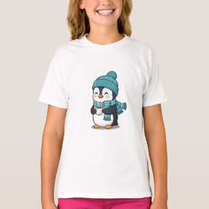 Chilly Penguin Hot Cocoa Kids T-Shirt