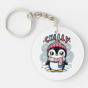 Chilly Penguin Snowy Scarf Hug Keychain