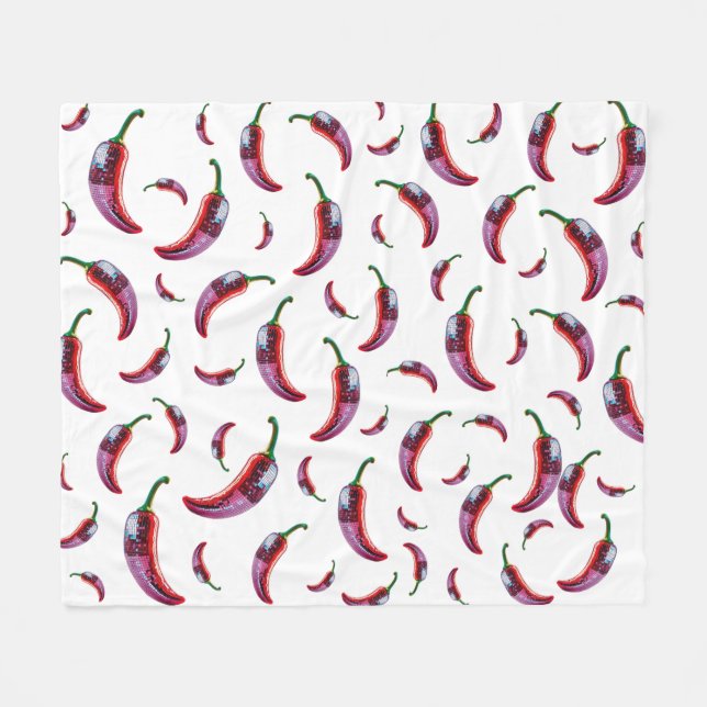 Chilly Pepper Disco Vibes Fleece Blanket (Front (Horizontal))