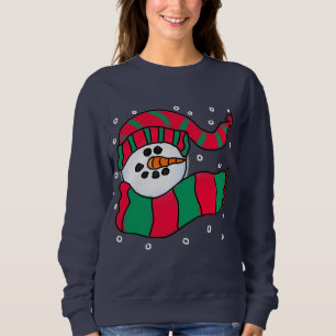 Chilly Snowman Abstract Christmas Art to Wear Sweatshirt