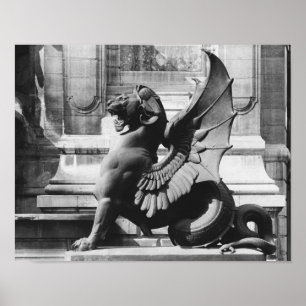 Chimaera from the St. Michel fountain, Paris Poster