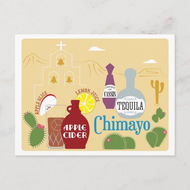 Chimayo Cider and Tequila Cocktail Postcard (Front)