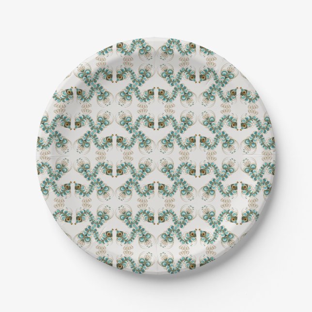 Chimera - Peacock Seahorse 7" Paper Plates (Front)
