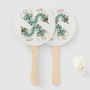 Chimera - Peacock Seahorse Hand Fan
