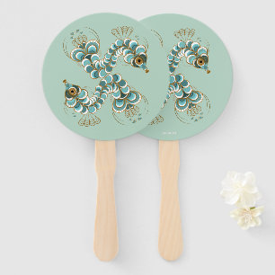 Chimera - Peacock Seahorse Hand Fan