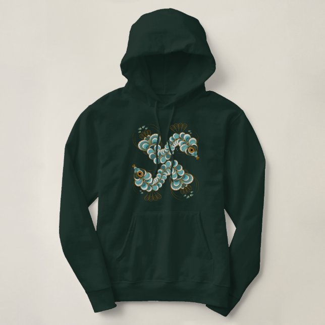 Chimera - Peacock Seahorse Pullover Sweat - shirt  (Design devant)