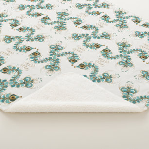 Chimera - Peacock Seahorse Sherpa Blanket