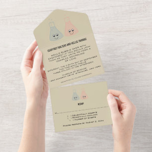 Chimie mignonne tout en un mariage Invitation