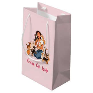 Chimigos - Crazy Chi Lady - Chihuahua  Small Gift Bag