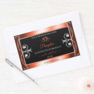 Chimmery Orange rouge noir produit Étiquette ornem