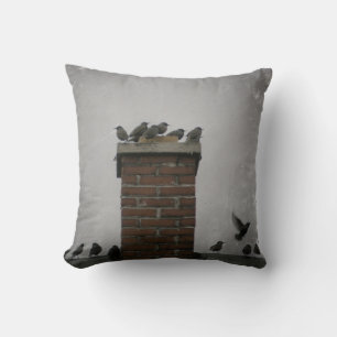 Chimney Birds Throw Pillow