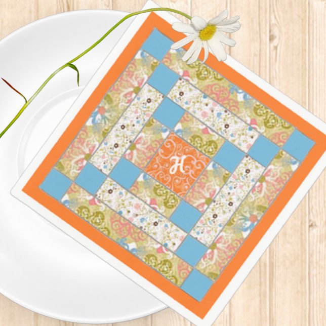 Chimney Quilt Block Paper Napkin (Creator Uploaded)