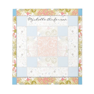 Chimney Quilt Block Personalized Notepad