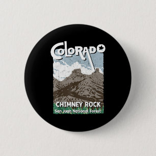 Chimney rock colorado san juan rocky mountains 2 inch round button