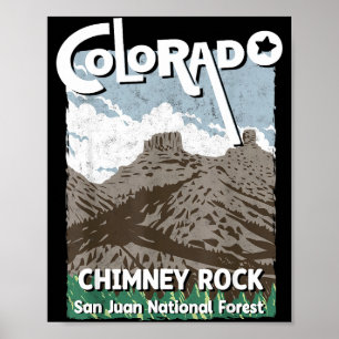 Chimney rock colorado san juan rocky mountains poster