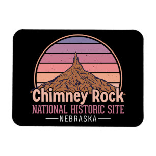 Chimney Rock Nebraska Vintage Sunset Travel Magnet