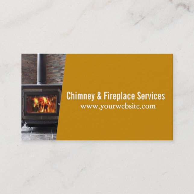 Chimney Sweep Fireplace Cleaning & Repairs Business Card (Front)