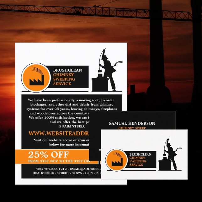 Chimney Sweep Logo Design Chimney Sweeping Service Flyer (Creator Uploaded)
