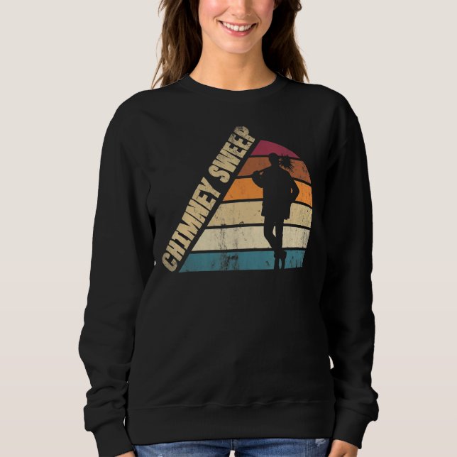 Chimney Sweep Sweeper Sweeping Profession Silhouet Sweatshirt (Front)