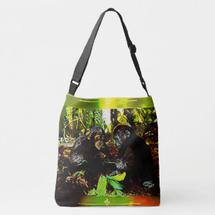 Chimp and Gorilla Cooperation 02. Crossbody Bag