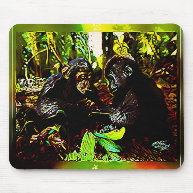 Chimp and Gorilla Cooperation 02. Mouse Pad (Front)