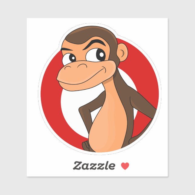 Chimp cartoon Custom-Cut Vinyl Sticker (Sheet)