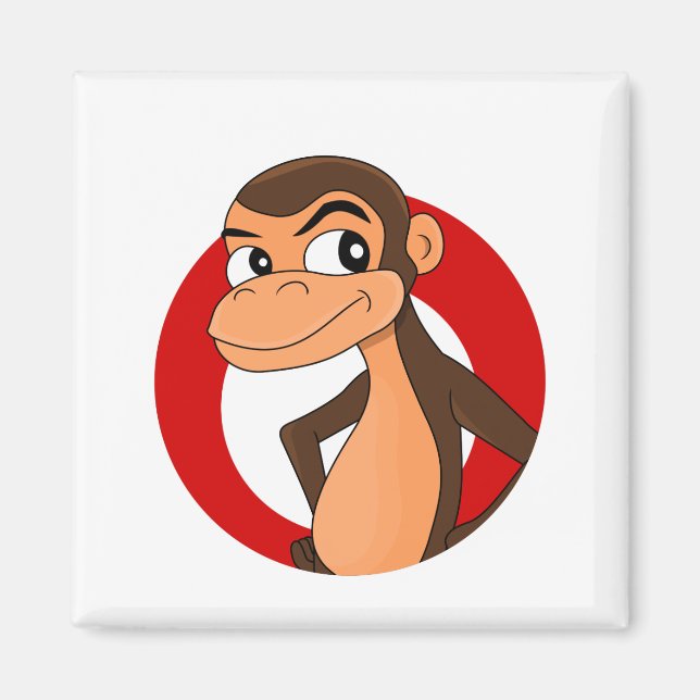 Chimp cartoon magnet (Front)