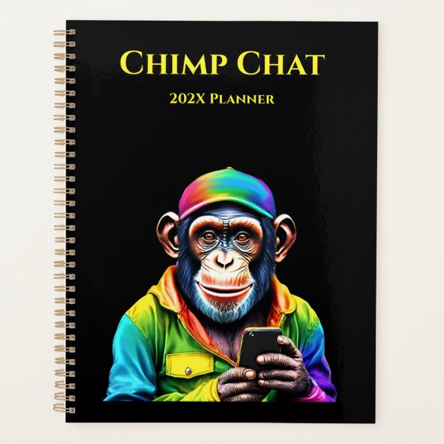 Chimp Chat-Chimpanzee with Phone- Planner (Front)