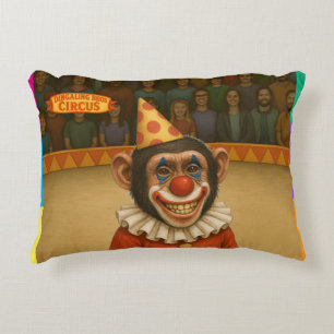 Chimp clown accent pillow