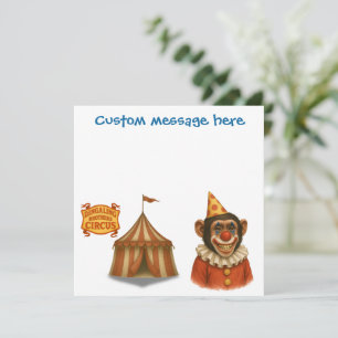 Chimp clown. Add your own message. Card