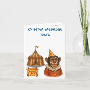 Chimp clown. Add your own message. Card