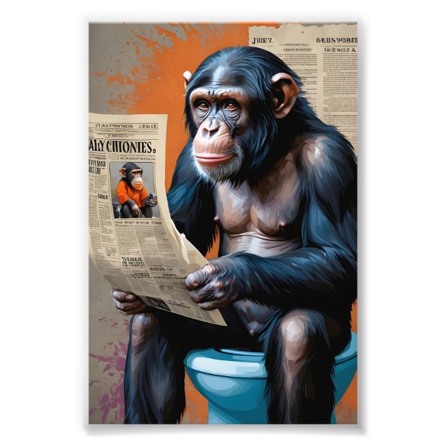 Chimp King in Pop Art – Bold Realism and Dynamic  Photo Print (Front)