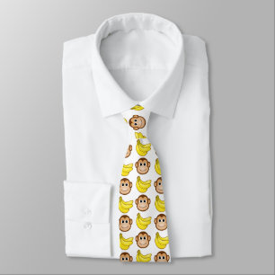 Chimp Monkey and Bananas Fun Cartoon Wacky Tie
