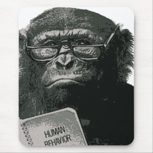 Chimp Reading Mouse Pad