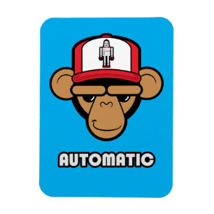 Chimp robot hat magnet