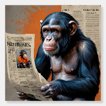 Chimp Royalty on the Throne Unique Animal Art 