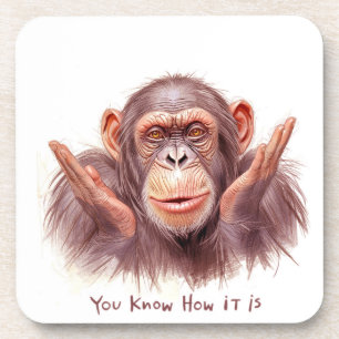 Chimp Telling You :"You Know How It Is" Coaster