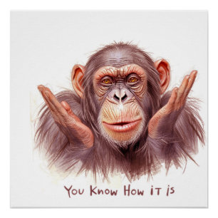 Chimp Telling You :"You Know How It Is" Poster