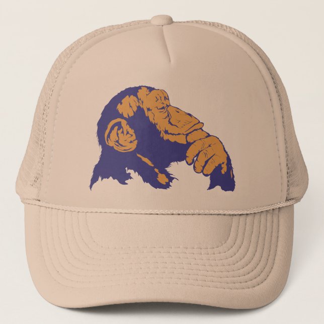 Chimp Thinking Trucker Hat (Front)